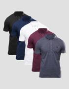 Asos 5 Pack Pique Polo With Logo Save 15% - Mutli