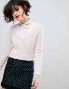 Essentiel Antwerp Paraty Sweater With Embroidered Collar - Pink