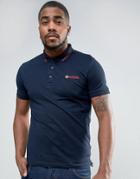 Lambretta Polo Shirt With Jaquard Collar - Navy