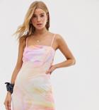 Another Reason Mini Cami Dress In Marble Print-pink