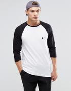 Asos Muscle 3/4 Sleeve T-shirt With Contrast Raglan Sleeves And Logo