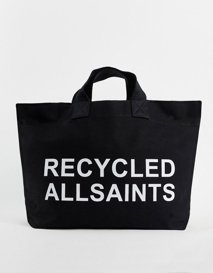 Allsaints Acari Print Tote In Black