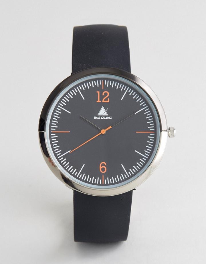 Asos Watch With Rubberised Strap - Black