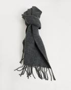 Asos Design Supersoft Scarf In Charcoal-grey