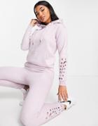 Pindydolls Ella Lace Side Sweatpants & Hoodie Tracksuit-purple
