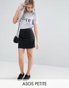 Asos Petite Denim Mini Skirt In Washed Black - Black