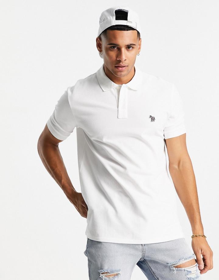 Ps Paul Smith Zebra Logo Polo In White