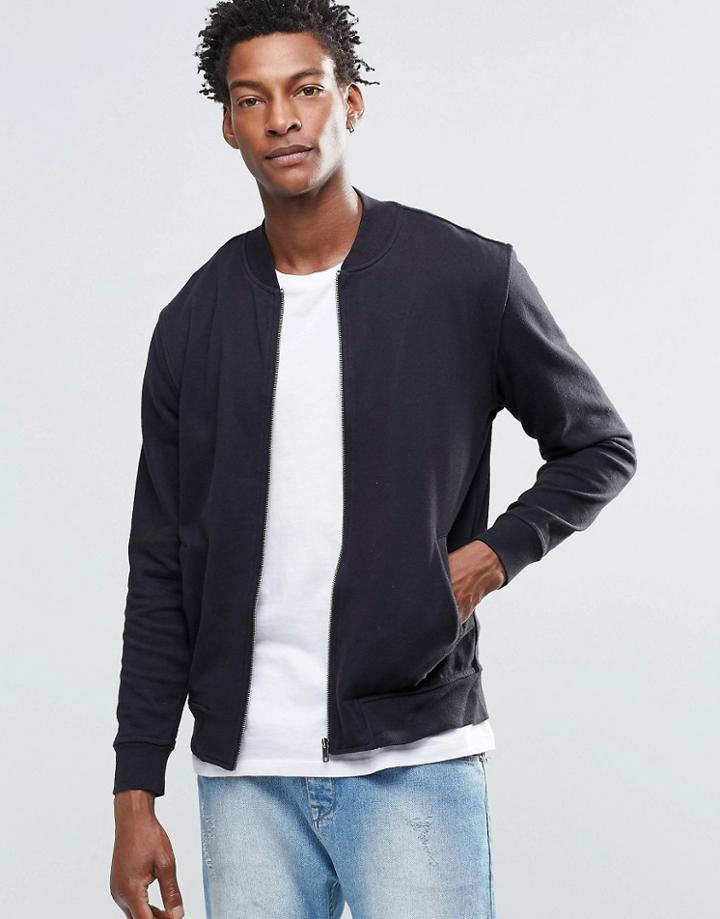 Ymc Zip Thru Baseball Sweatshirt - Black