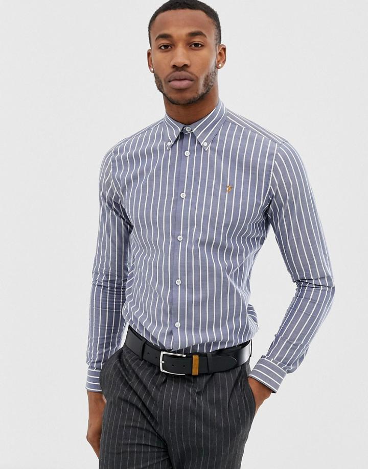 Farah Dillard Stripe Shirt In Blue