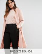 Junarose Long Sleeve Duster Coat - Pink