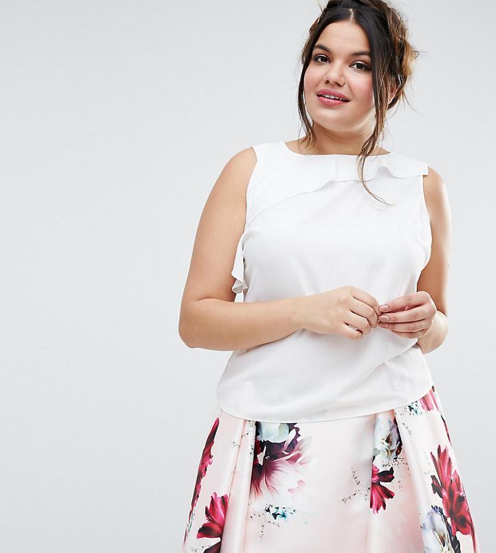 Coast Plus Perlina Ruffle Detail Woven Shell Top - Cream