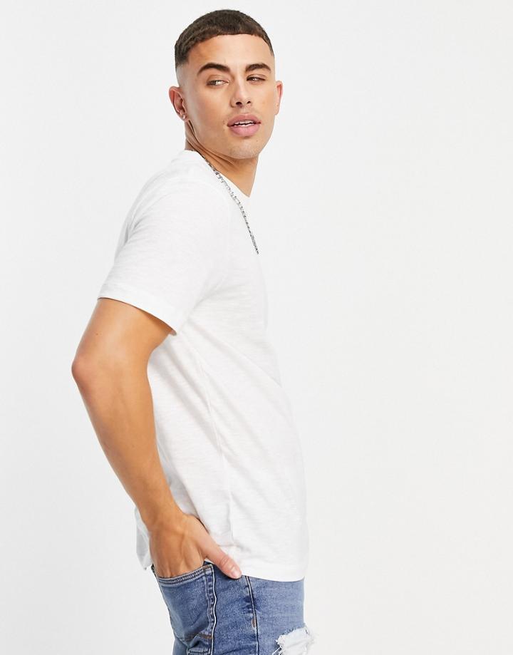 River Island Slim Fit Slub T-shirt In White