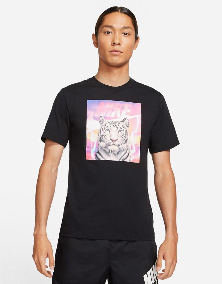 Nike High Summer Photo Print T-shirt In Black