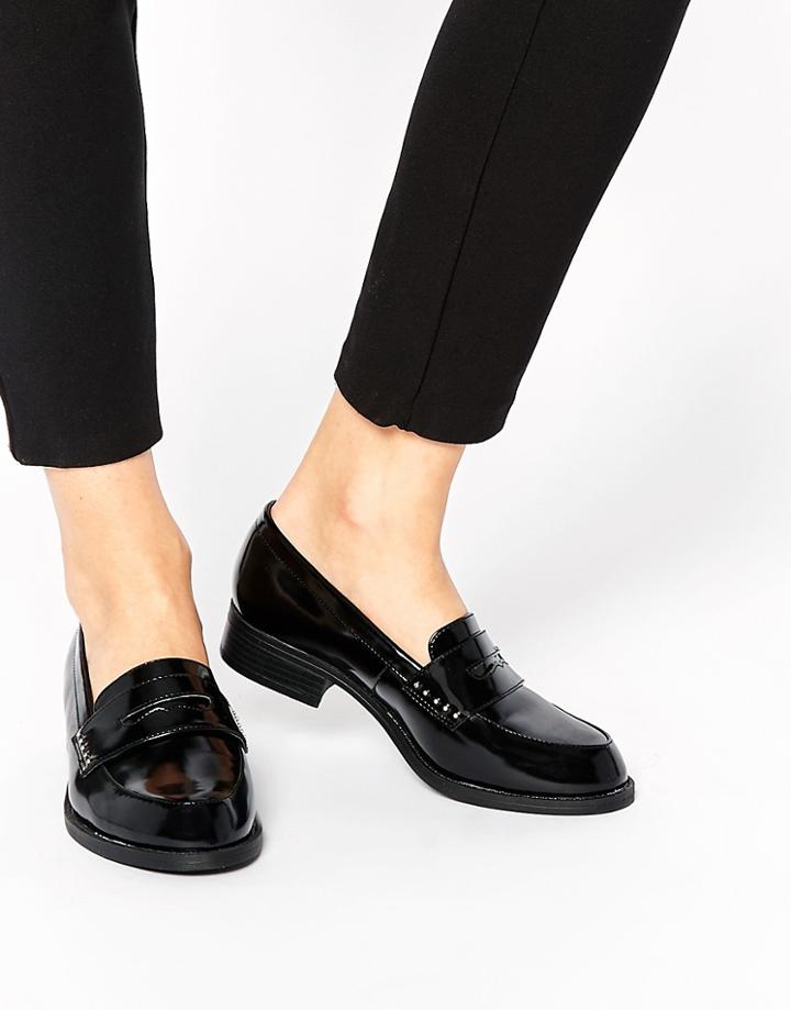 New Look Wide Fit Leicester Chunky Loafer Flat Shoes - Black