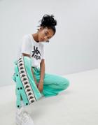 Kappa Popper Tracksuit Pant With Logo Taping - Green
