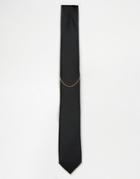 Noose & Monkey Tie With Chain - Black