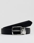 Ben Sherman Reversible Leather Belt In Oxblood And Black - Black