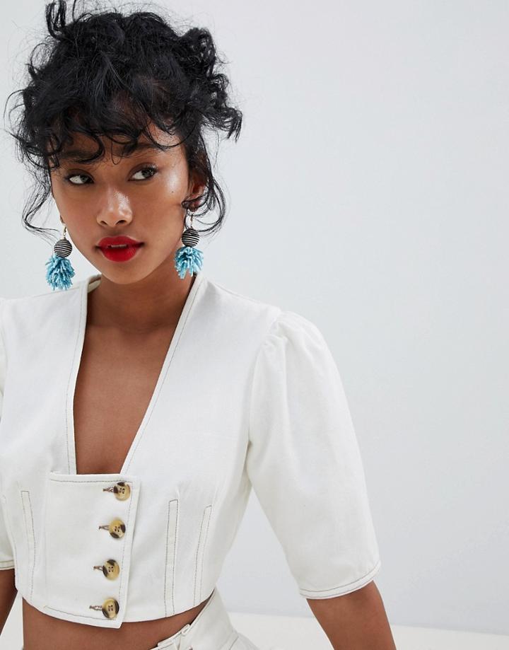 Asos Design Wrapped Cluster Bead Earrings - Multi