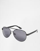 Jack & Jones Clear Lens Aviator Sunglasses - Black