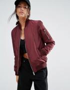 New Look Padded Bomber - Red