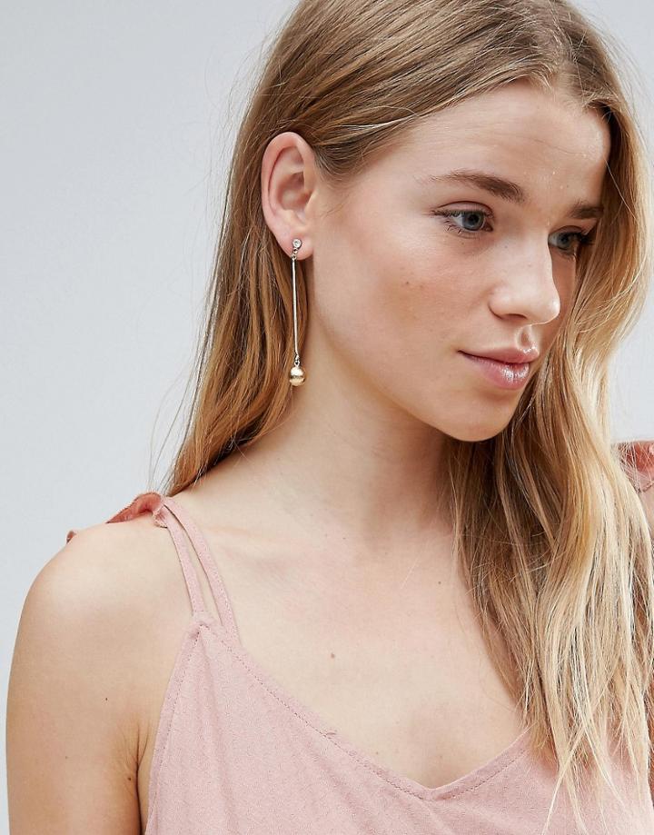 Designb Drop Ball Strand Earrings - Gold