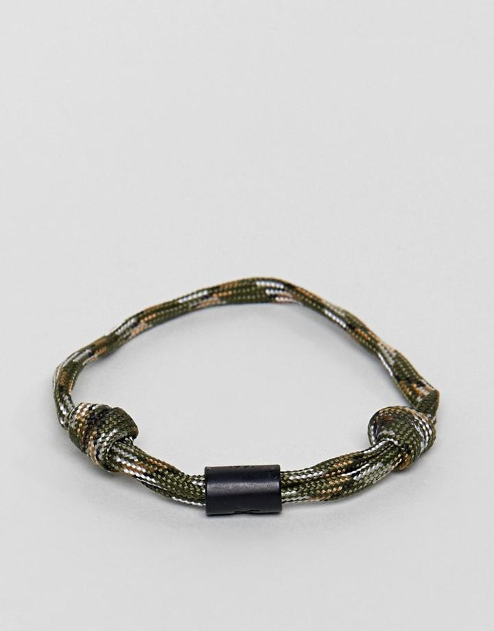 Classics 77 Khaki Bracelet With Matte Black Barrel Bead - Green