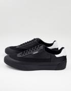 Hugo Zero Tenn Mesh & Leather Sneakers In All Black