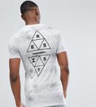 Asos Tall Longline Muscle T-shirt With Splatter And Triangle Print - White