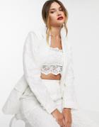 Asos Edition Lace Wedding Blazer-white