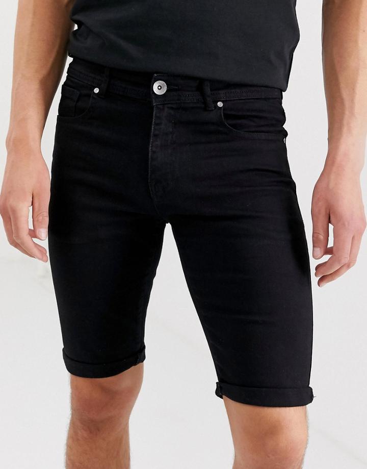 Apt Denim Shorts In Black - Black