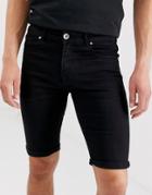 Apt Denim Shorts In Black - Black