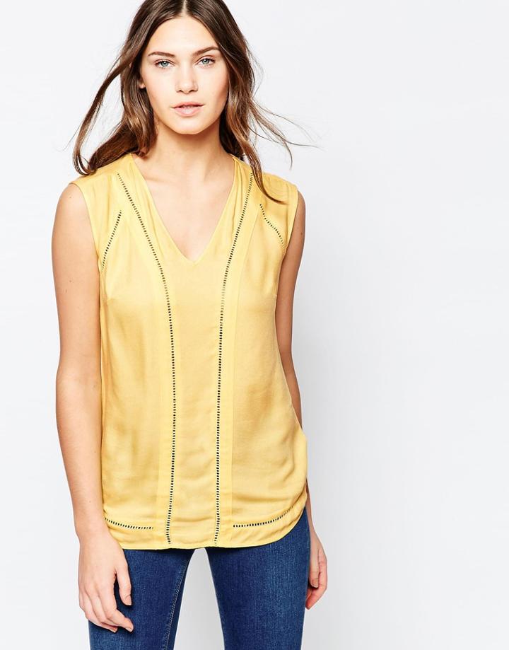 Warehouse Pretty Insert Top - Yellow