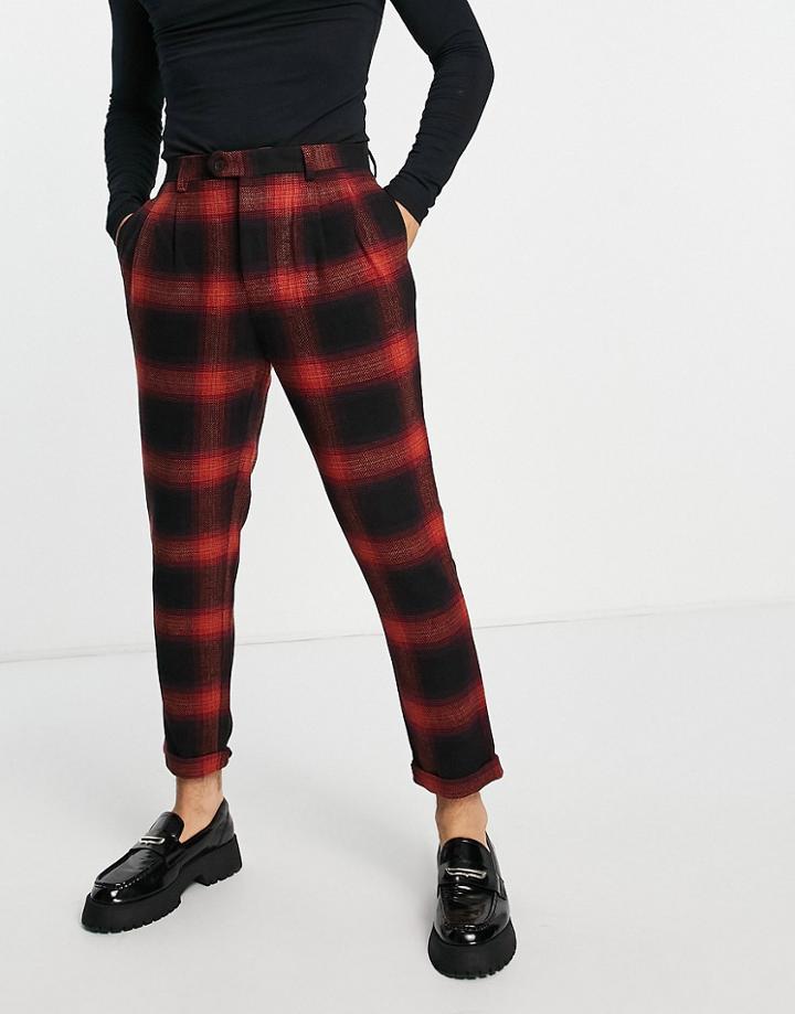 Devils Advocate Checked Wool Blend Tapered Pants - Part Of A Set