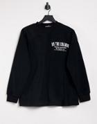 Missguided Fleece Sweatshirt With 'be The Change' Slogan In Black