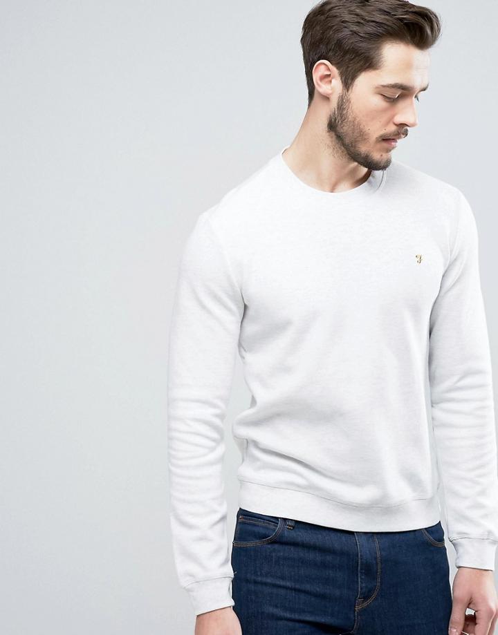 Farah Tiller Crew Sweat Slim Fit In Light Gray Marl - Gray