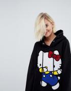 Hello Kitty X Asos Hoodie With Dabbing Patch - Black