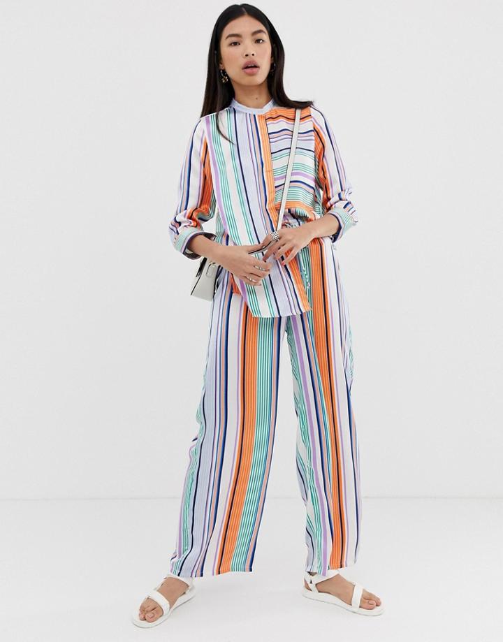 Pieces Schelde Stripe Wide Leg Pants-multi