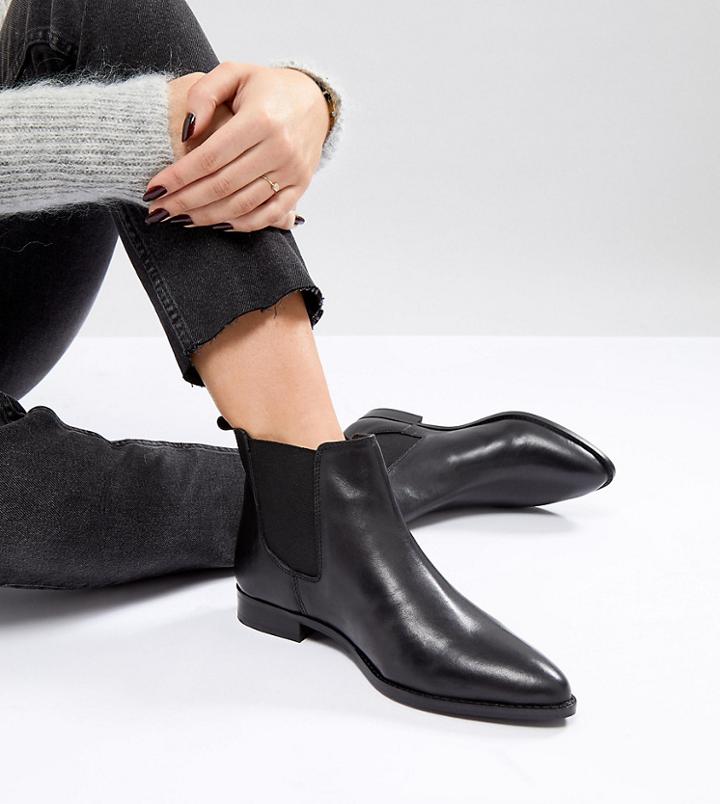 Asos Automatic Wide Fit Leather Chelsea Boots
