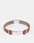 Hugo Boss Urbanite Leather Bracelet In Brown