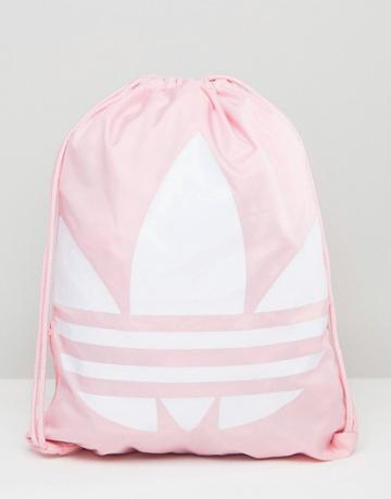 Adidas Originals Drawstring Backpack With Trefoil Logo - Pink