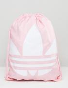 Adidas Originals Drawstring Backpack With Trefoil Logo - Pink