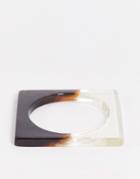 Svnx Resin Bangle In Tortoise And Clear-multi