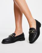 River Island Buckle Loafers In Black