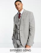 Asos Design Slim Wool Mix Suit Jacket In Mushroom Brown Texture-neutral