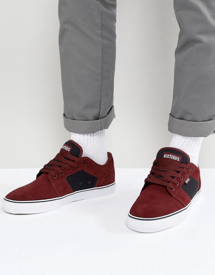 Etnies Barge Ls Sneakers In Burgundy - Red