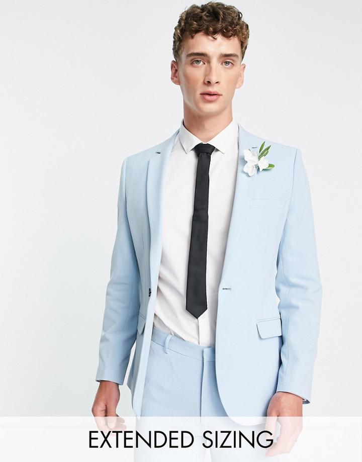 Asos Design Super Skinny Suit Jacket In Light Blue