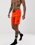 Diesel Logo Lounge Sweat Shorts In Orange - Orange