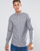 Tommy Hilfiger Shirt In Cotton Twill Slim Fit Gray - Gray