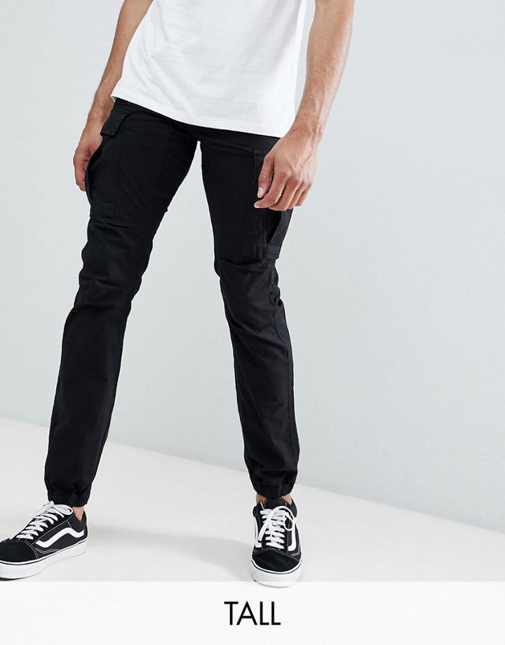 Replika Tall Cargo Pants In Black - Black