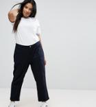 Asos Curve Chino Pant With Pocket Detail - Navy